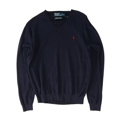 Navy Solid Pullover Sweater