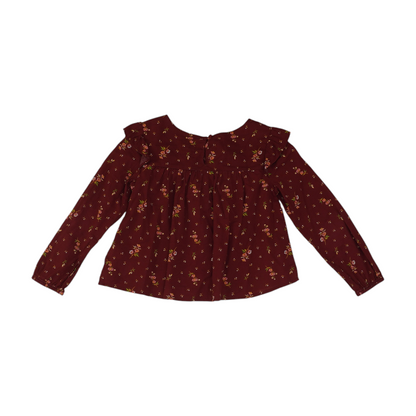 Burgundy Floral Blouse