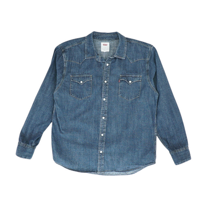 Navy Solid Long Sleeve Button Down