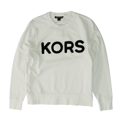 White Solid Sweatshirt Pullover