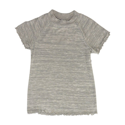 Green Solid Mockneck Knit Top