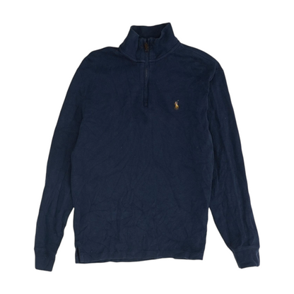 Navy Solid 1/4 Zip Sweater