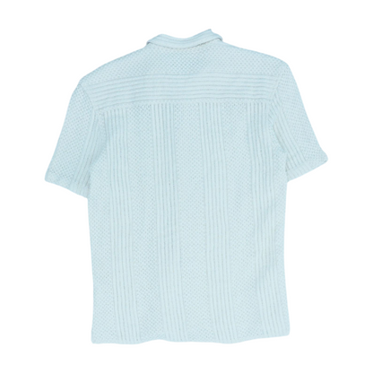 Ivory Solid Short Sleeve Button Down