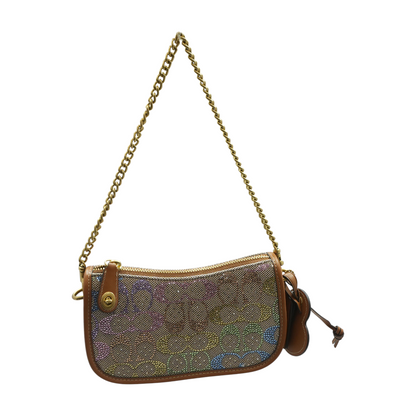 Swinger Bag 20 With Chain In Crystal Signature Jacquard