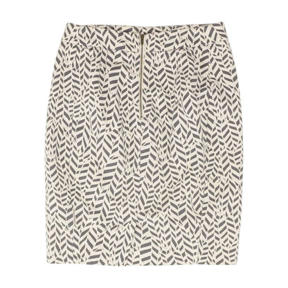 Beige Geometric Midi Skirt
