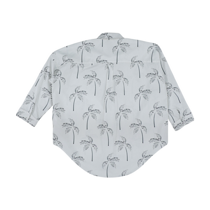 White Tropical Button Down