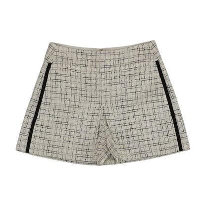 White Check Shorts