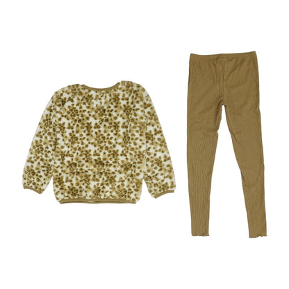 Beige Animal Print Pant Set