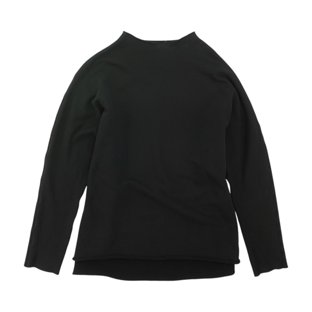 Black Solid Sweatshirt Pullover