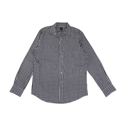 Navy Check Long Sleeve Button Down