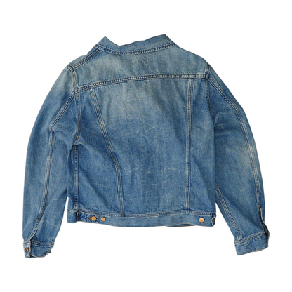 Blue Solid Denim Jacket