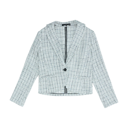 White Print Blazer