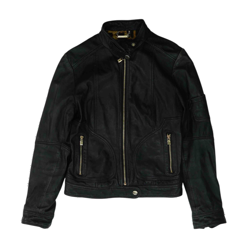 Laundry by Shelli Segal Black Solid Leather Jacket – Image 1