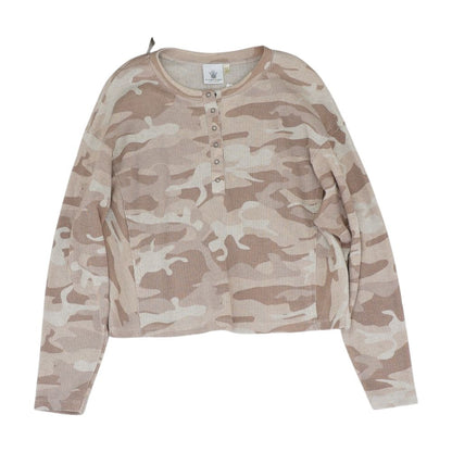 Beige Camo Henley T-Shirt