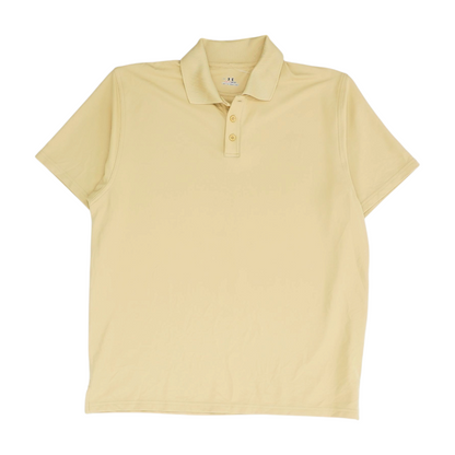 Beige Solid Short Sleeve Polo