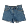 Blue Solid Denim Shorts