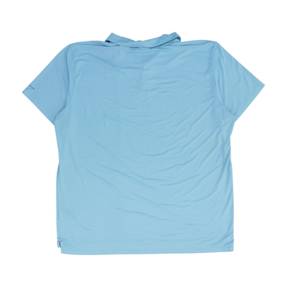 Blue Solid Short Sleeve Polo