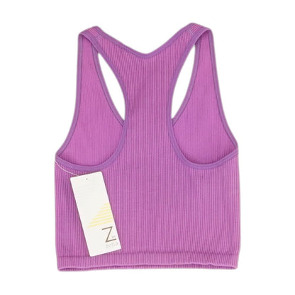 Purple Solid Sports Bra