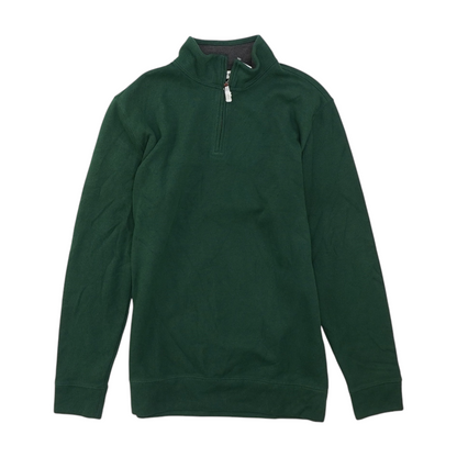 Green Tall Solid 1/4 Zip Sweater