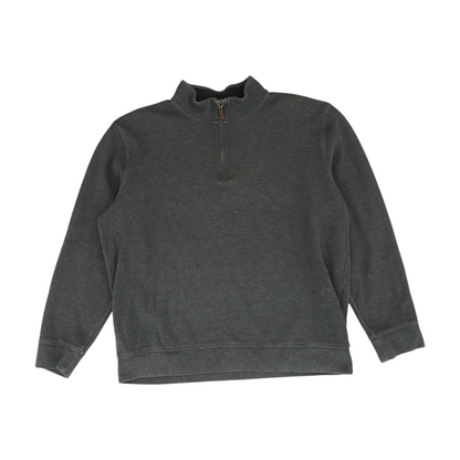 Gray Solid 1/4 Zip Pullover