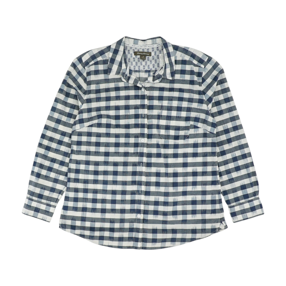 Navy Plaid Button Down