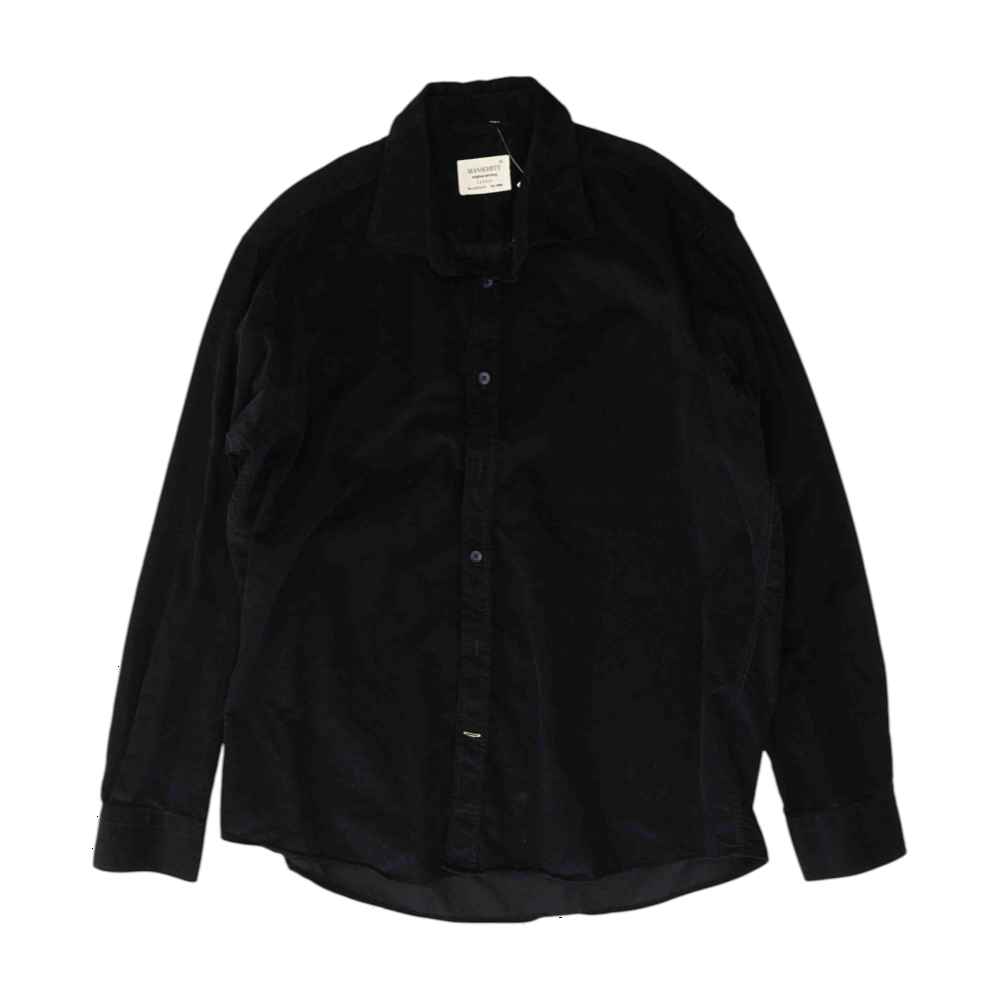 Navy Solid Flannel Button Down