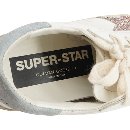 White Super-Star LTD with Glitter Star and Suede Heel Tab