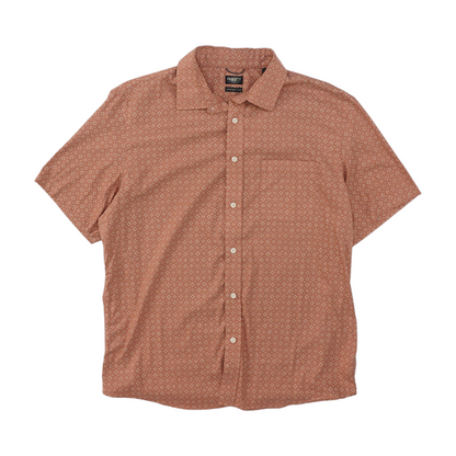 Pink Geometric Short Sleeve Button Down