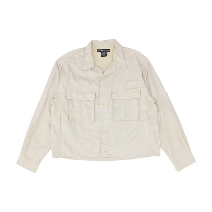 Beige Check Long Sleeve Button Down