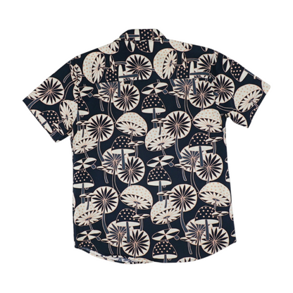 Navy Abstract Short Sleeve Button Down
