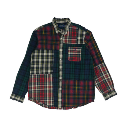 Green Plaid Long Sleeve Button Down