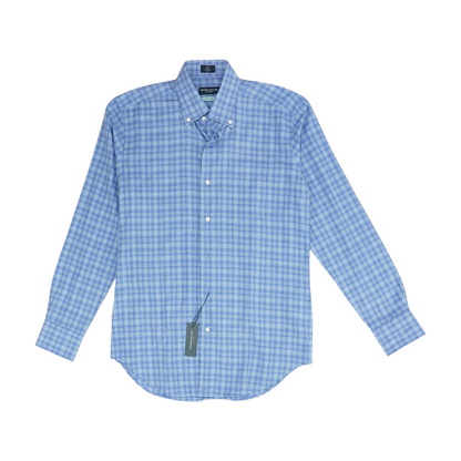 Blue Plaid Long Sleeve Button Down