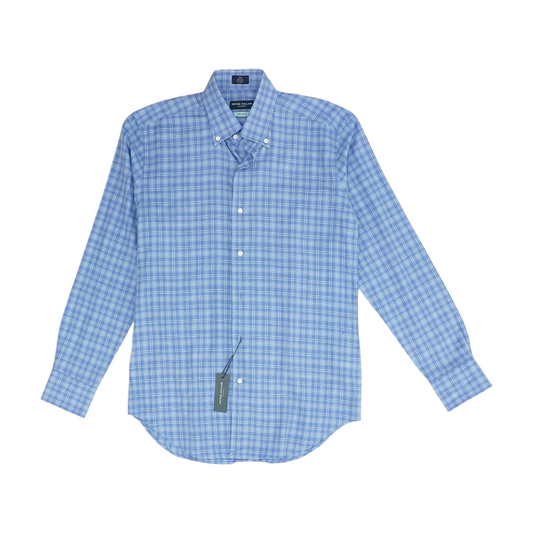 Blue Plaid Long Sleeve Button Down