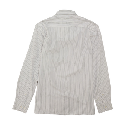 White Striped Long Sleeve Button Down