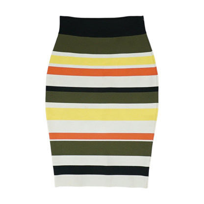 Multi Striped Midi Skirt