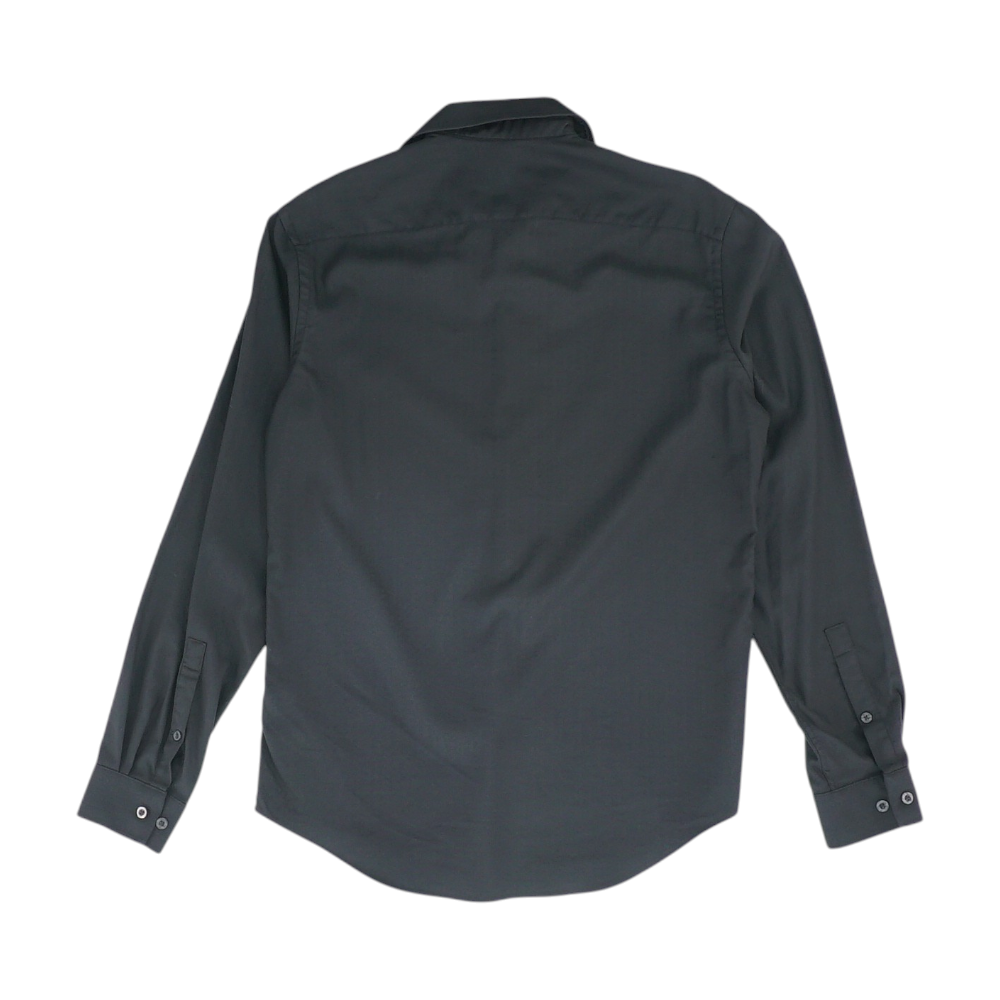 Black Solid Long Sleeve Button Down
