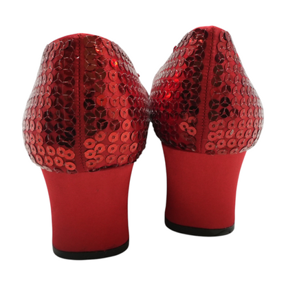 Red Block Heels