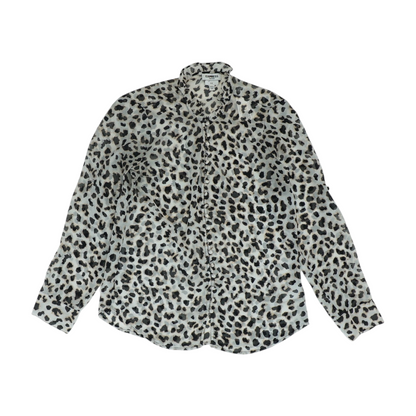 Gray Print Button Down