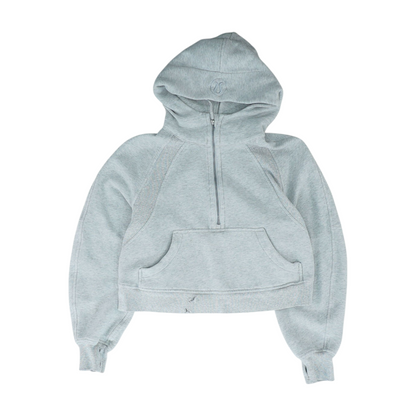 Gray Solid 1/4 Zip Pullover