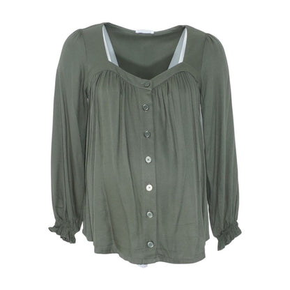 Green Maternity Blouse