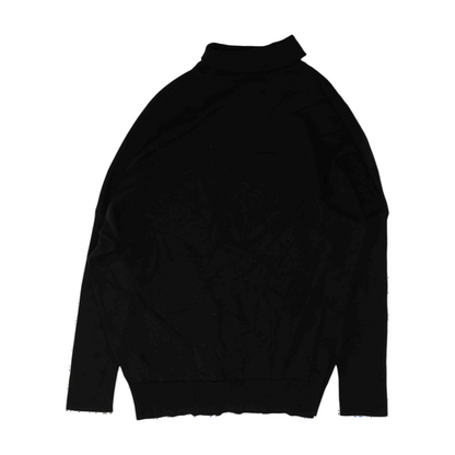 Black Solid Pullover Sweater