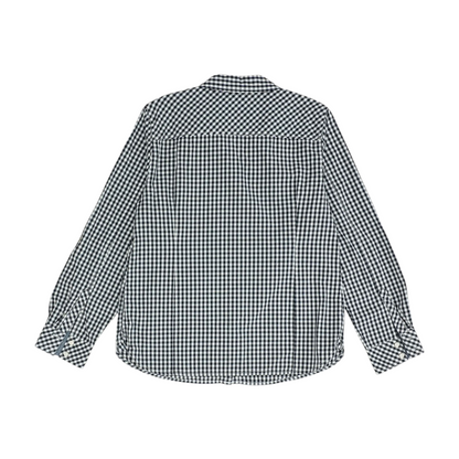 Navy Check Button Down