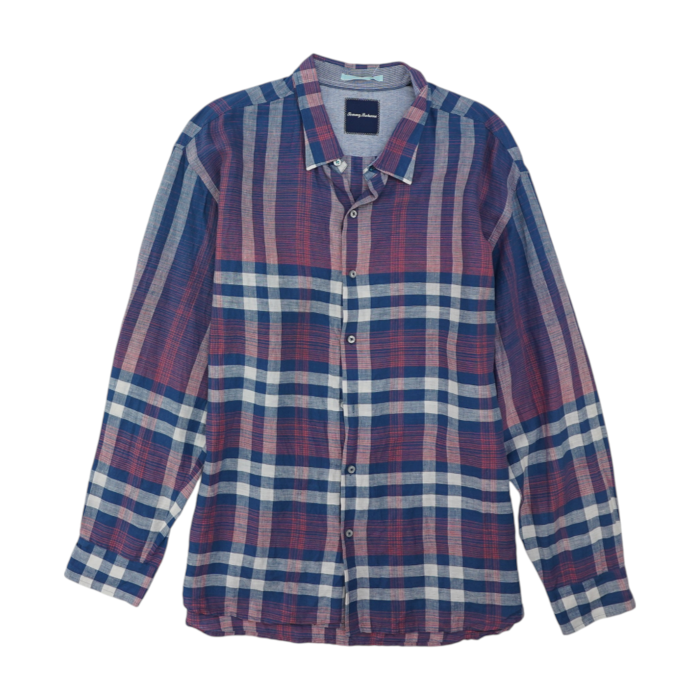 Blue Plaid Long Sleeve Button Down