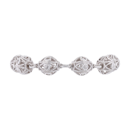 Sterling Silver Cubic Zirconia Beaded Bracelet