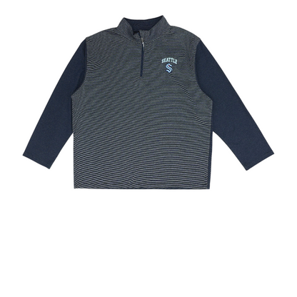 Navy Seattle Kraken Solid 1/4 Zip Pullover