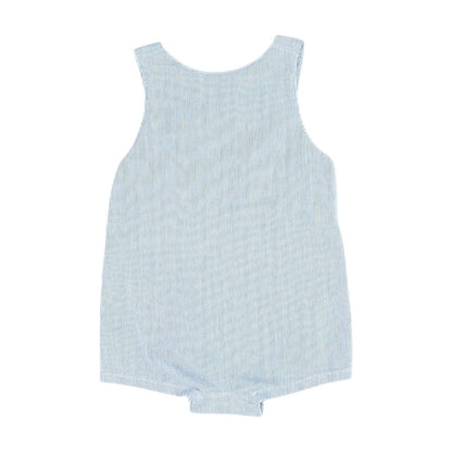 Blue Striped Sleeveless One-Piece