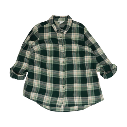 Green Plus Plaid Flannel Button Down