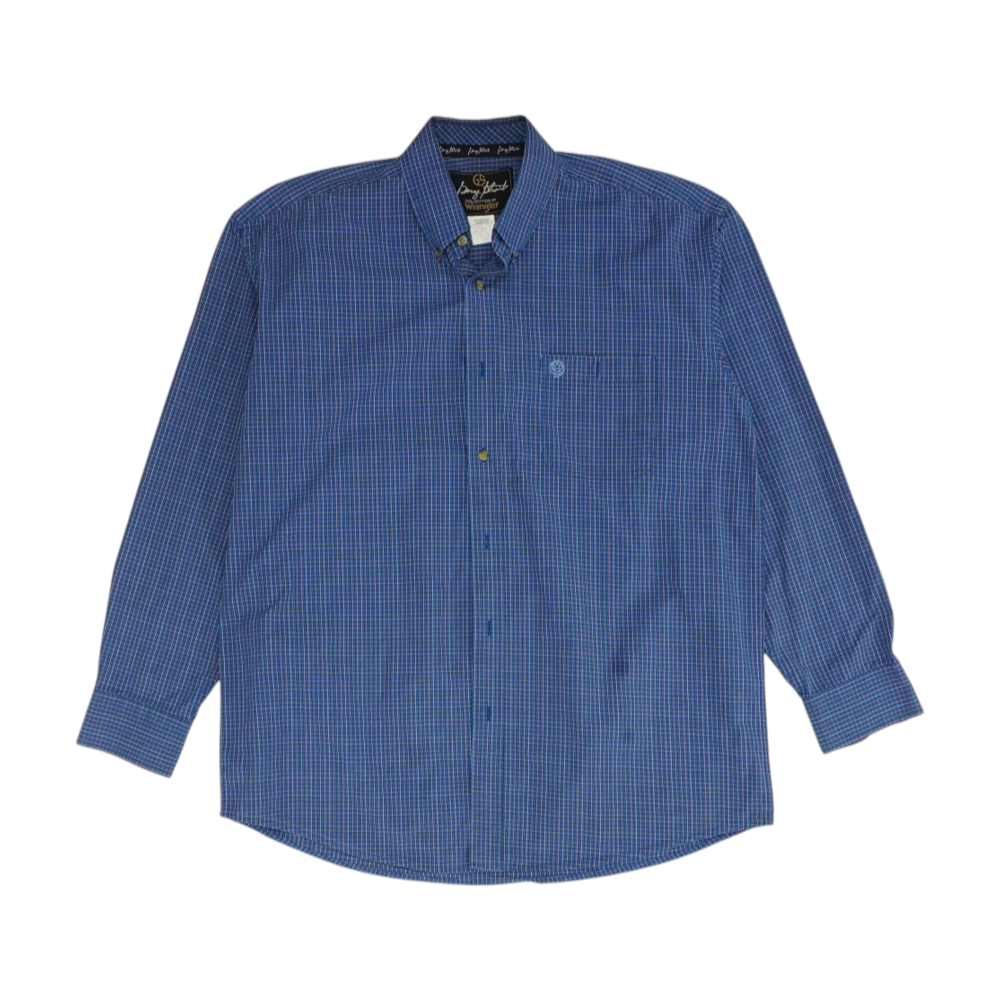 Blue Plaid Long Sleeve Button Down