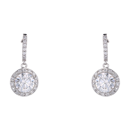 2 1/4 ctw White Gold Lab Grown Diamond Drop Earrings