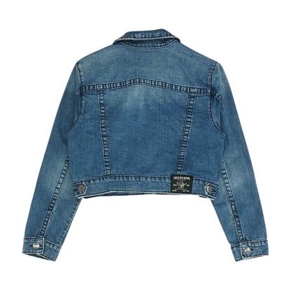 Blue Solid Denim Jacket